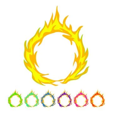 Inferno circle fire vector cartoon graphic Stock Illustration