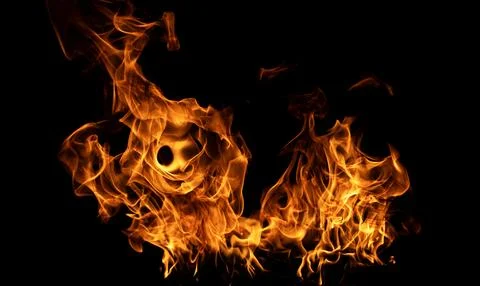 Inferno effect with fire. Flames with dramatic fire background. Burning flame Stock Photos