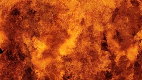 Inferno fire wall in real-time with seamless loop isolated Vidéo 75705248