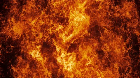 Inferno fire wall in slow motion Stock Footage