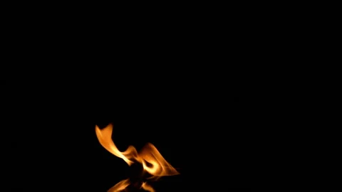 Inferno fire wall in slow motion with seamless loop isolated Stock Footage 88731516