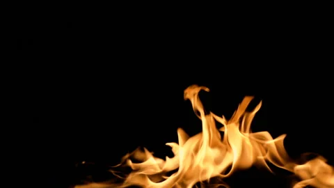 Inferno fire wall in slow motion with seamless loop isolated Stock Footage 88731665