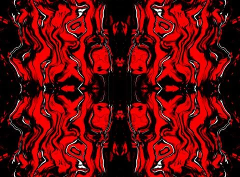 Inferno red and black pattern. Symmetrical abstract comic background. Stockillustratie