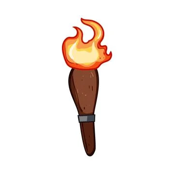 Inferno torch fire cartoon vector illustration Stock Illustration