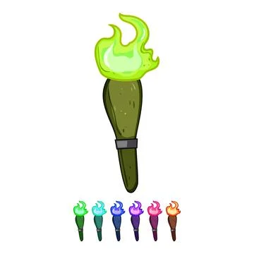 Inferno torch fire cartoon vector graphic Stock Illustration