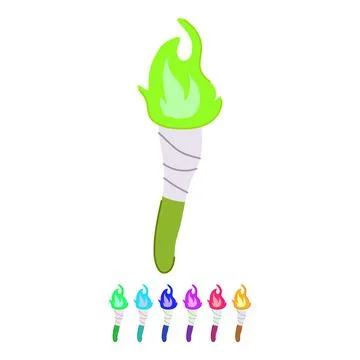 Inferno torch fire vector cartoon graphic Stock Illustration