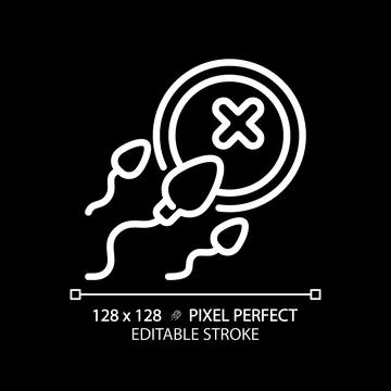 Infertility white linear icon for dark theme Illustrazione stock