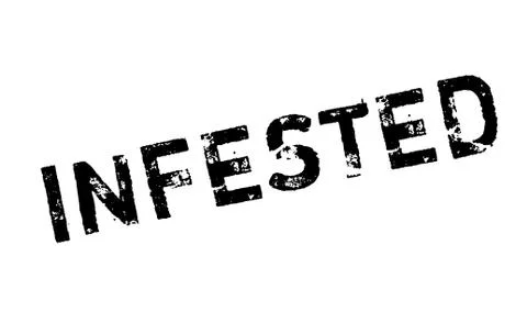 Infested rubber stamp 스톡 일러스트