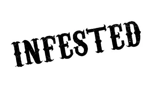 Infested rubber stamp 스톡 일러스트
