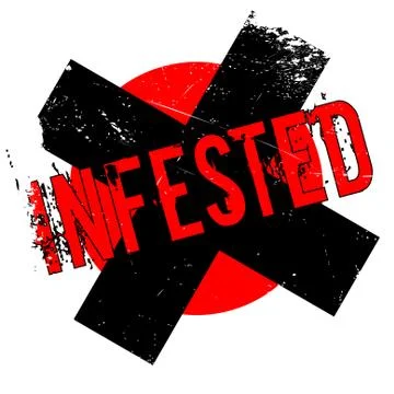 Infested rubber stamp 스톡 일러스트