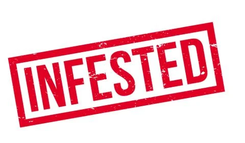 Infested rubber stamp 스톡 일러스트