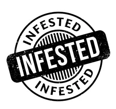 Infested rubber stamp 스톡 일러스트