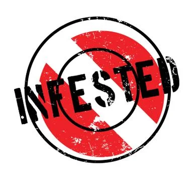 Infested rubber stamp 스톡 일러스트