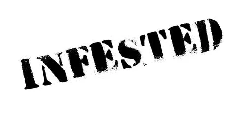 Infested rubber stamp 스톡 일러스트