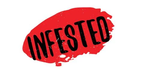 Infested rubber stamp 스톡 일러스트