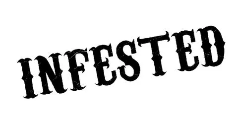 Infested rubber stamp 스톡 일러스트