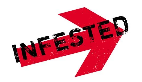Infested rubber stamp 스톡 일러스트
