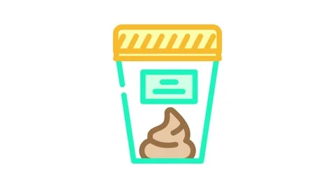 Infested stool sample color icon animation Stock Footage 327260675
