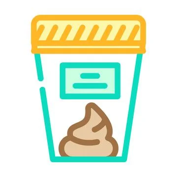 Infested stool sample color icon vector illustration Illustrazione stock