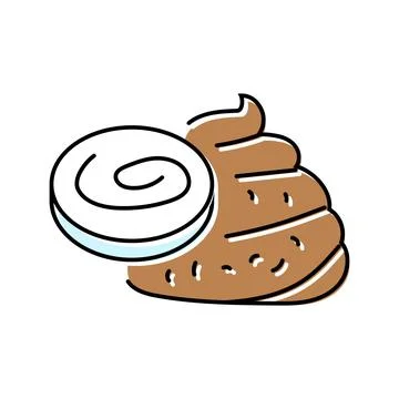 Infested stool sample color icon vector illustration Stock Illustration