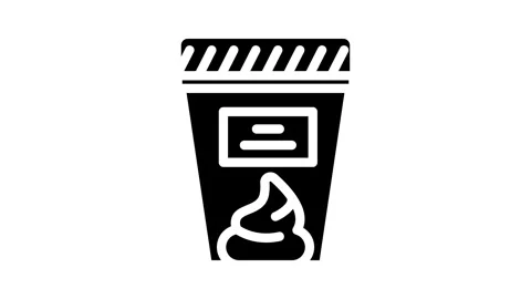 Infested stool sample glyph icon animation Stock Footage 326736961