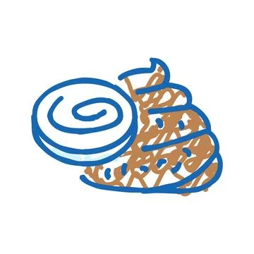 Infested stool sample icon doodle illustration Stock Illustration