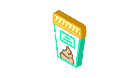 Infested stool sample isometric icon animation Stock Footage 327281878