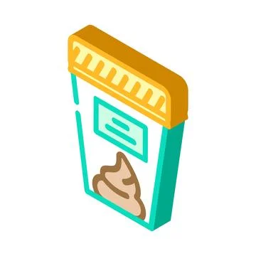 Infested stool sample isometric icon vector illustration Stock Illustration