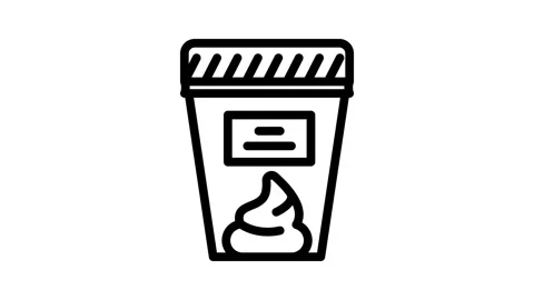Infested stool sample line icon animation Stock Footage 326752749