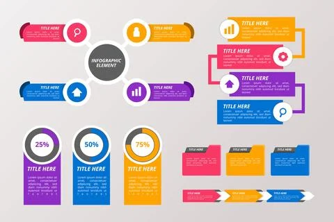 Infgraphic element collection style Stock Illustration