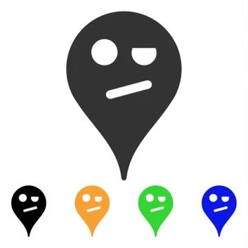 Infidelity Smiley Map Marker Vector Icon 스톡 일러스트