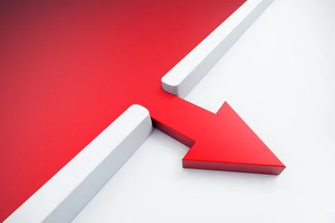 Infiltration of a red arrow outside Stock Illustration