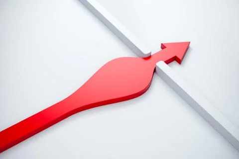 Infiltration of a red arrow outside Stock Illustration