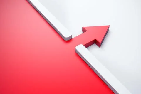 Infiltration of a red arrow outside Stock Illustration