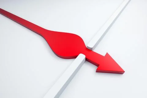 Infiltration of a red arrow outside Stock Illustration