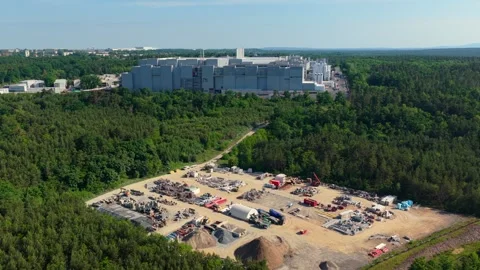 Infineon Semiconductor Fab Expansion Construction Site in Dresden Stock Footage 340231688