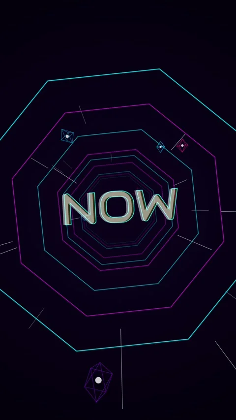 Infinite 3D Octagonal Tunnel HUD Sale Animation Video stock 330733942