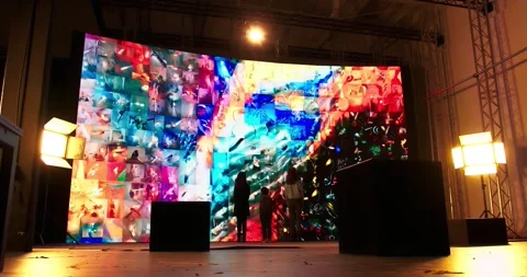 Infinite Abstract Art Installation - Tech Demo  in a Virtual Studio, Version 1 Stock Footage 169988983