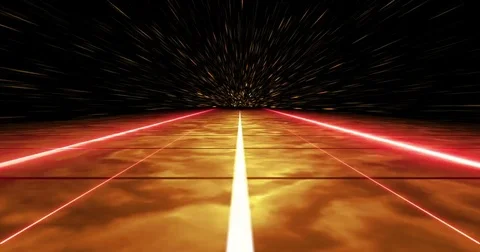 Infinite abstract space runway on the background of stars Stock Footage 77391484