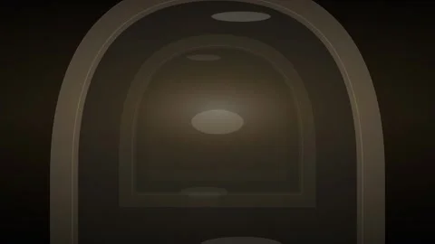 Infinite Archway Corridor Loop - Dark Geometric Tunnel Backdrop Video stock 341955758