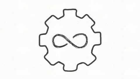 Infinite Automation Gear Symbol for Continuous Process Technology Stock Footage 342018204