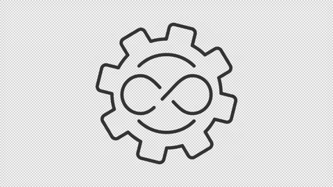 Infinite automation outline animation Stock Footage 344175047