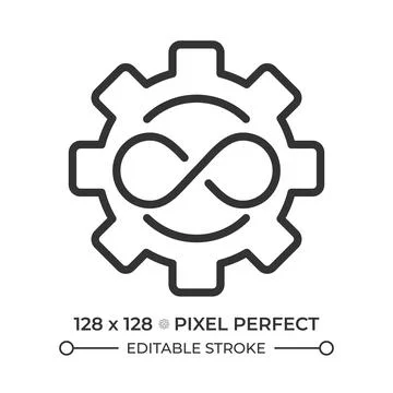 Infinite automation pixel perfect line icon Stockillustratie