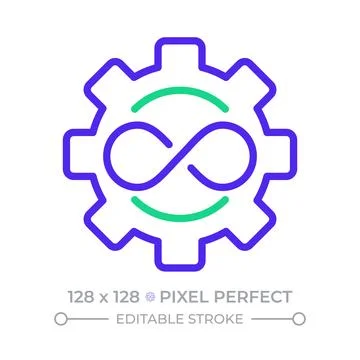 Infinite automation pixel perfect two color line icon Stockillustratie