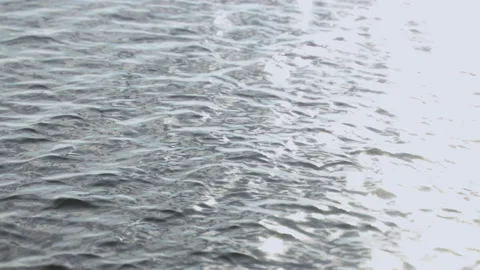 Infinite background of water waves move in lake. Blue, gray to black colors. Stock Footage 148964830