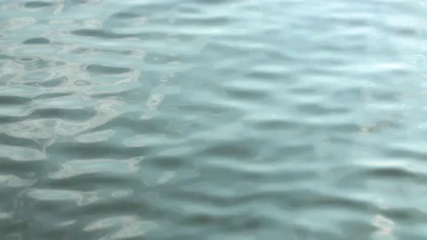 Infinite background of water waves move in lake. Blue, gray to black colors. Stock Footage 148967047