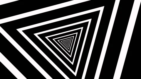 Infinite Black And White Triangle Hypnotic Tunnel Seamless Looped Vertigo Stock Footage 124289359