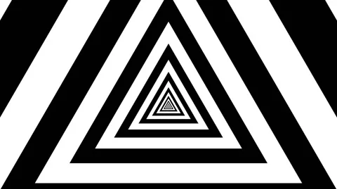 Infinite Black And White Triangles Hypno Tunnel Stock Footage 124095147