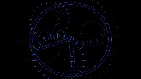 Infinite Blue Clock on Black Background Video stock 297484634