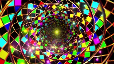 Infinite Circle Mosaic Background Vidéo 346381964